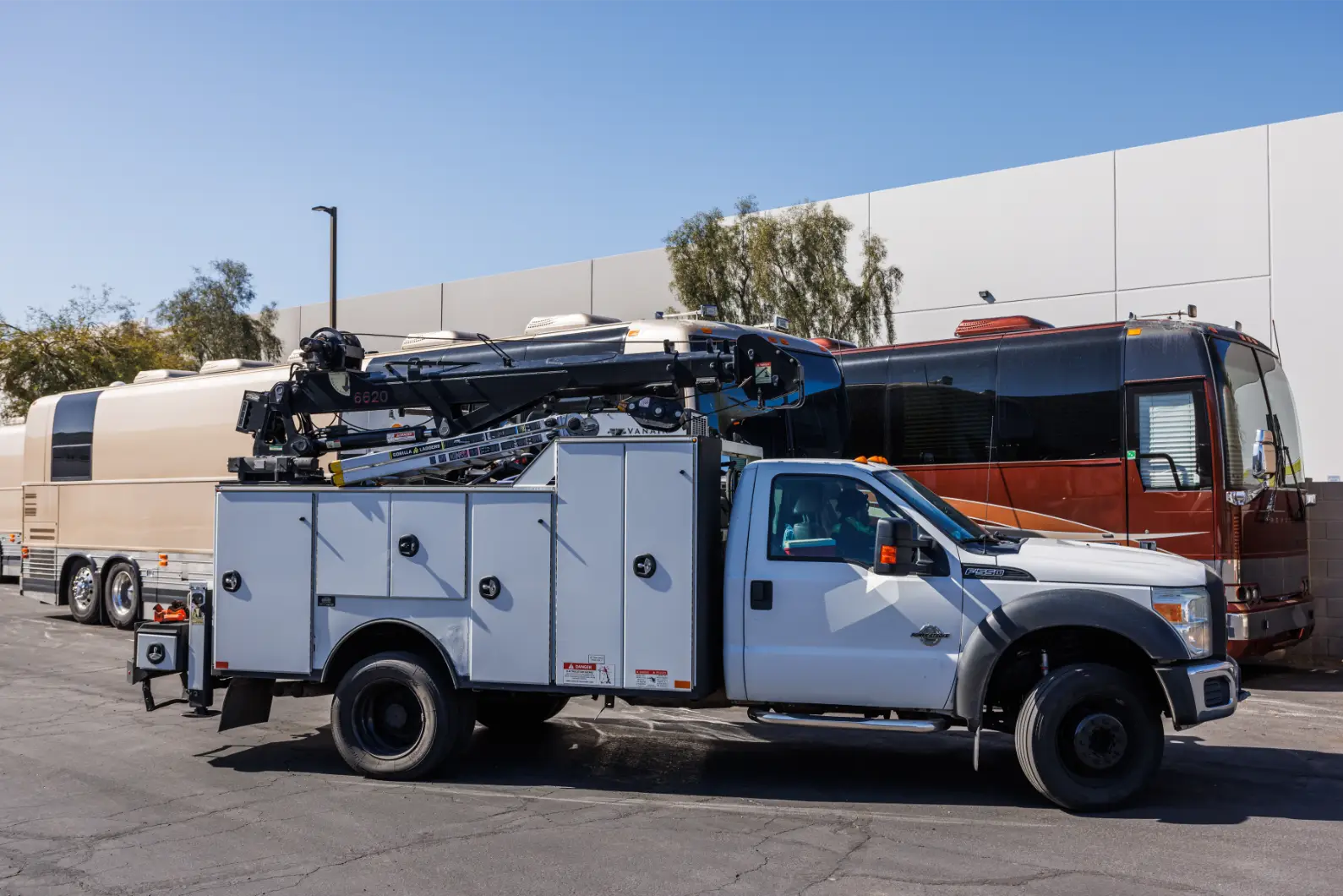 Commercial vehicle receiving a shop inspection