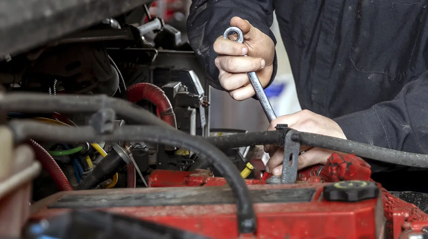 Diesel emissions and aftertreatment components on a service bench