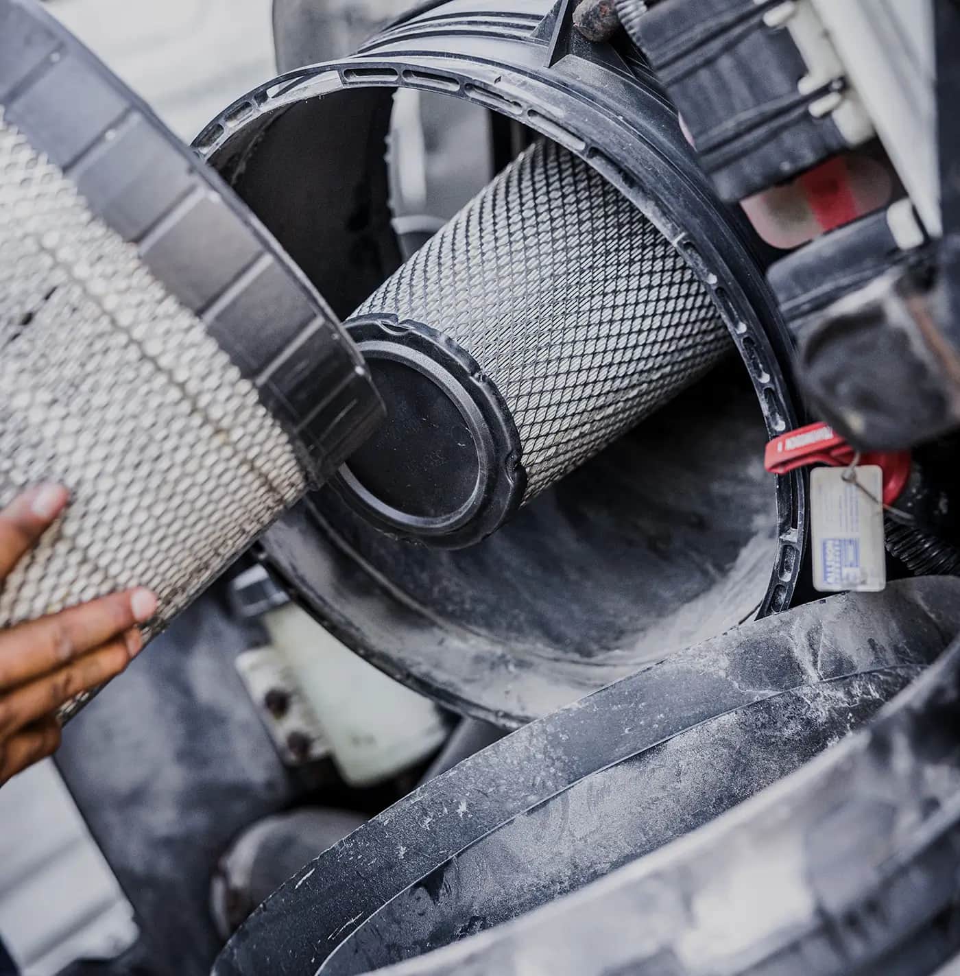 Diesel exhaust and aftertreatment components prepared for DPF service