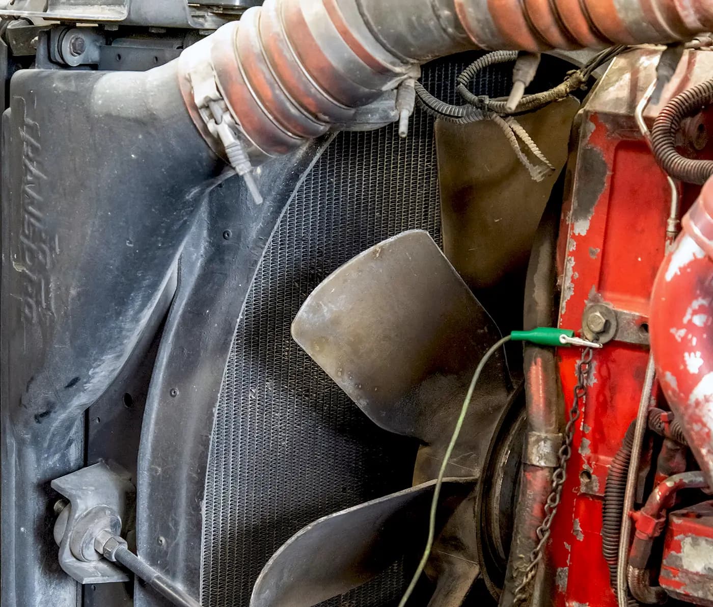Cooling system service on a diesel engine